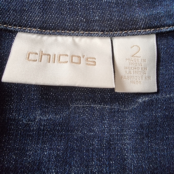 Chico's Floral Embroidered Jean Jacket - Picture 6 of 8
